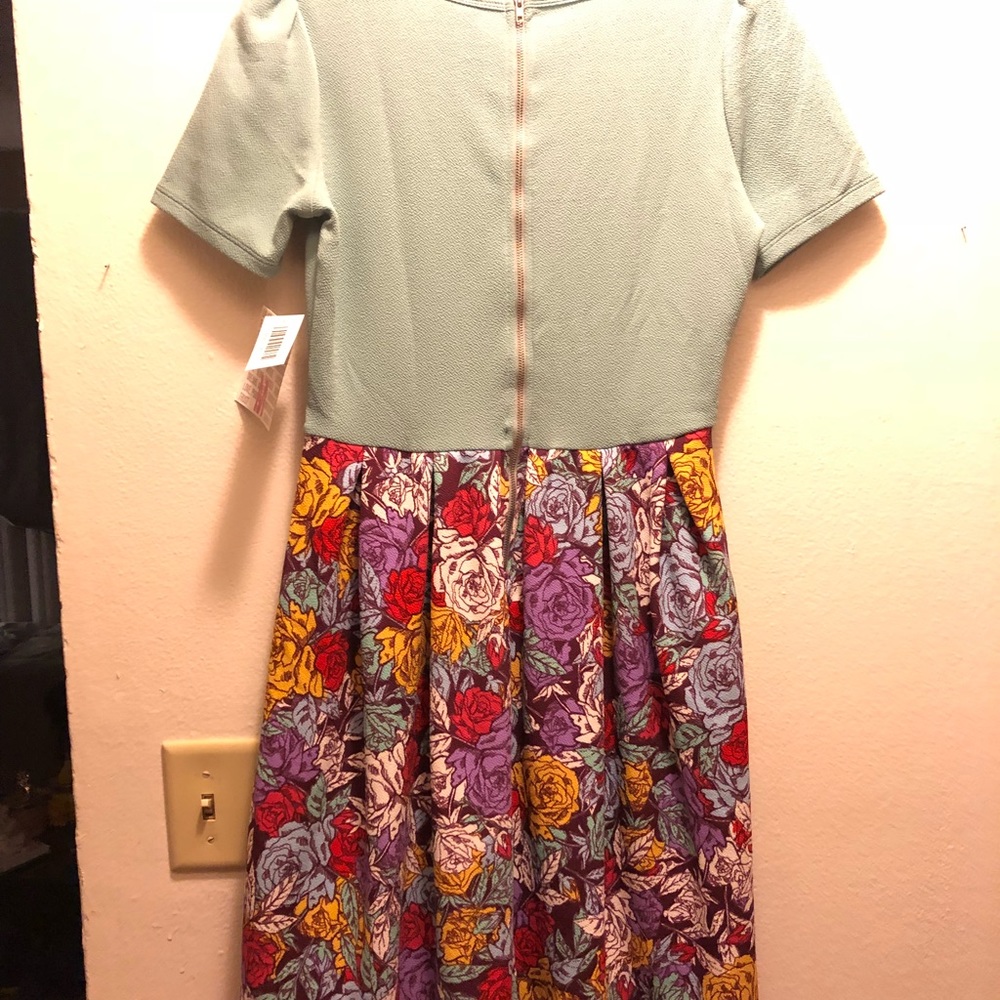 ♦️SALE♦️ Teal Lularoe Amelia Dress Medium👗 Floral - Picture 2 of 6